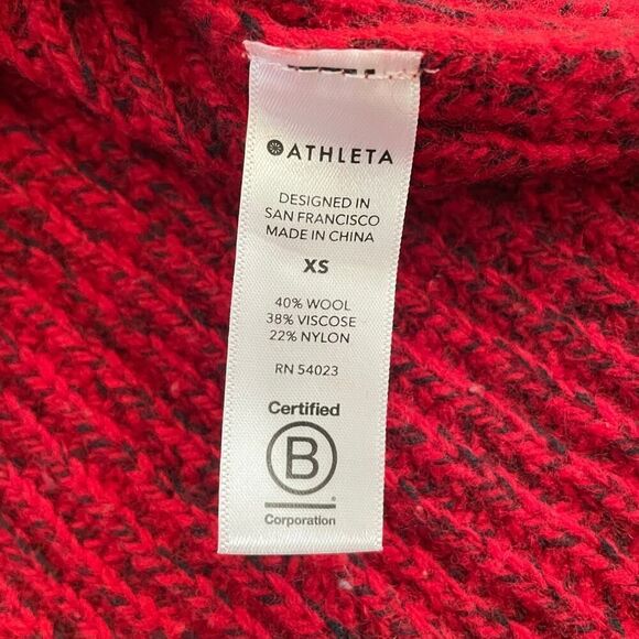 Athleta Sierra Crew Sweater Marled Candy Red - Size: XS - Picture 6 of 6